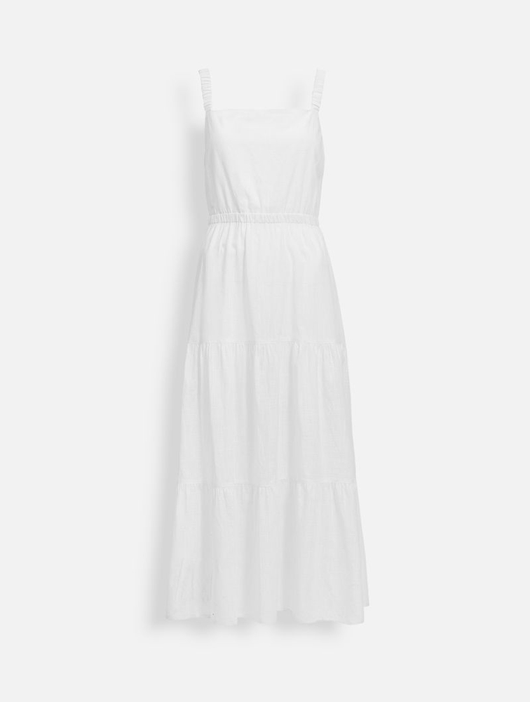 MyRunway Shop Woolworths White Tiered Cut Out Back Midi Dress for